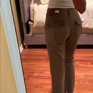Vintage Tommy Hilfiger green flared cargo pants
